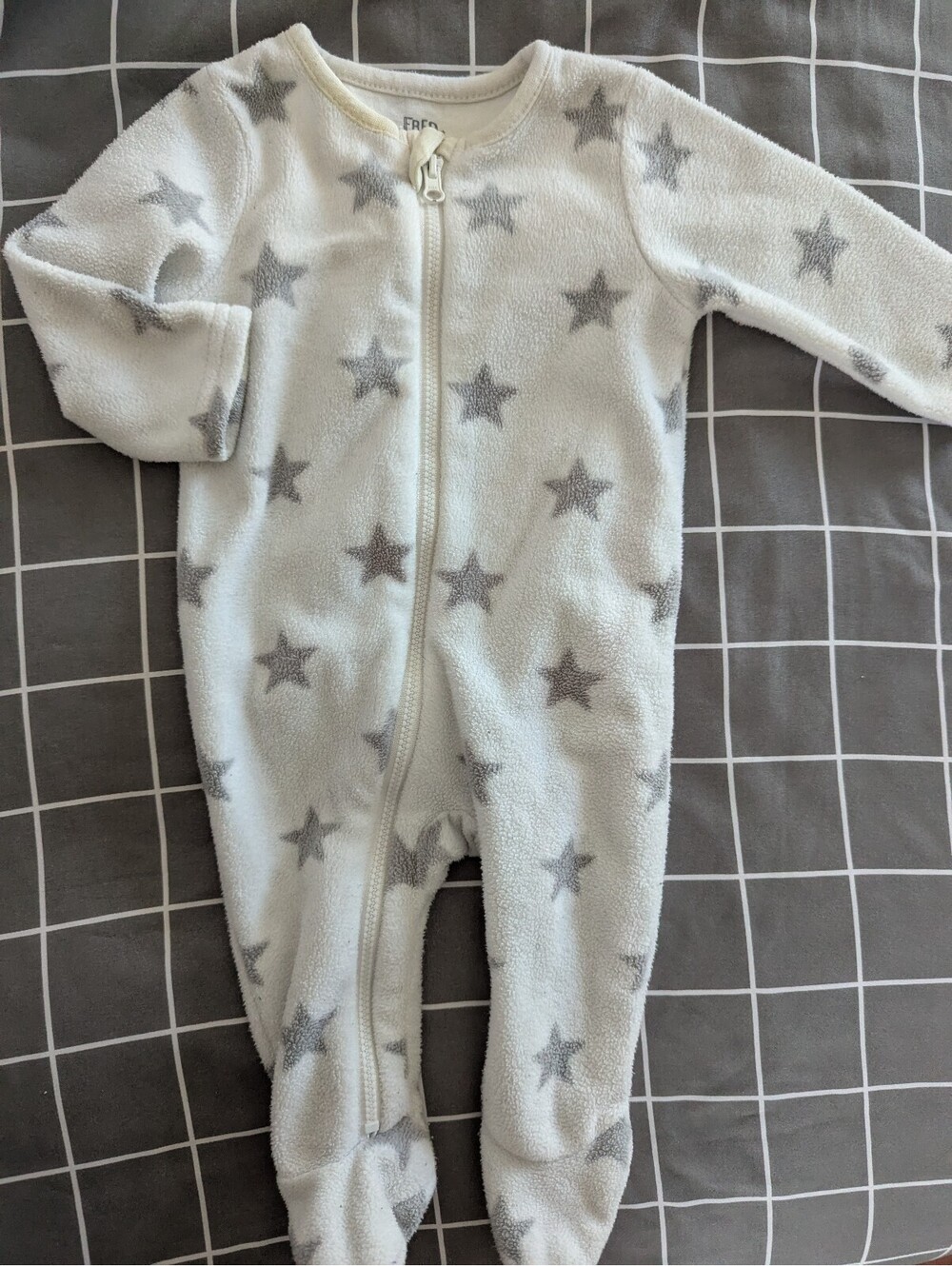 F&F white with grey stars fleece sleeper